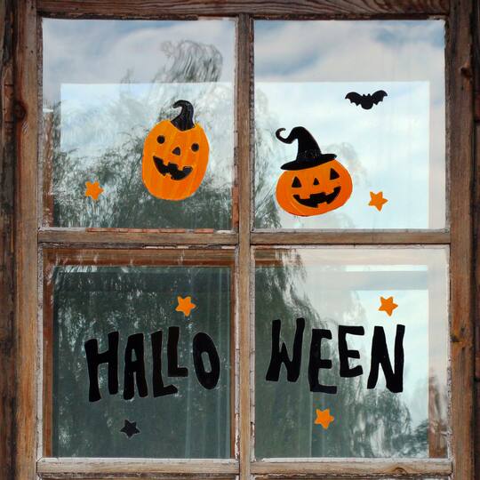 Black & Orange Halloween Gel Window Clings